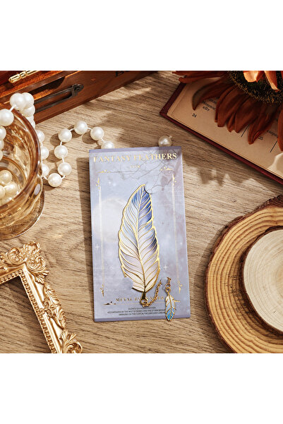 Choice Stars 1 pc Vintage Feather Bronzing Metal Bookmark With Metal Chain Pe...
