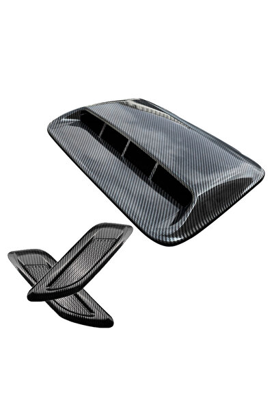 Choice3 3pcs carbon set 40cm Universal Car Air Flow Decorative Intake Hood Sc...