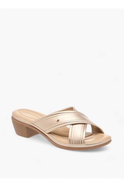 Flora Bella by Shoexpress Flora Bella Cross Strap Slip-On Sandals with Block Heel