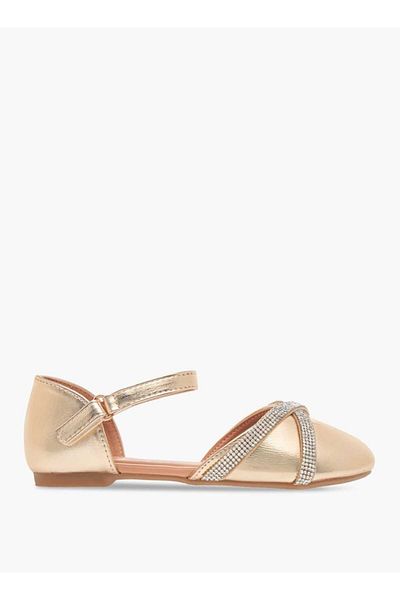 Flora Bella by Shoexpress Flora Bella Embellished Ballerina Shoes with Hook and Loop Closure