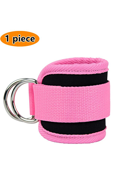 Choice أحزمة الكاحل الرياضية الوردية ذات الحلقة المزدوجة على شكل حرف D من ماد...