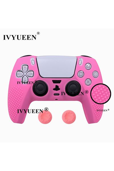 Choice Pink Ivyueen Studded Protective Cover Skin For Playstation 5 Dualsense Ps5 Controller Silicone Gamep