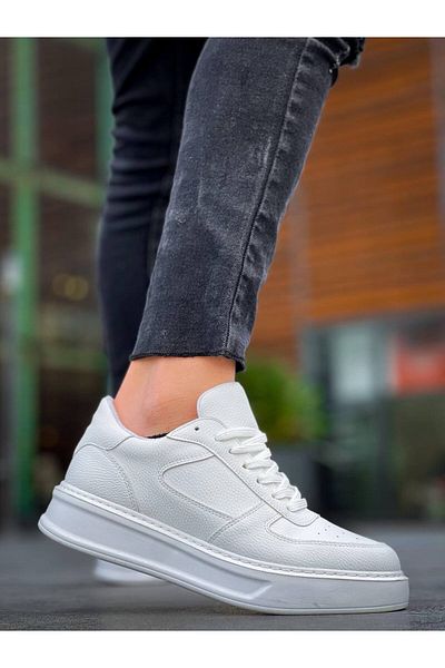 BOA KB X8 White Skin Λευκή ψηλή σόλα casual αθλητικά παπούτσια