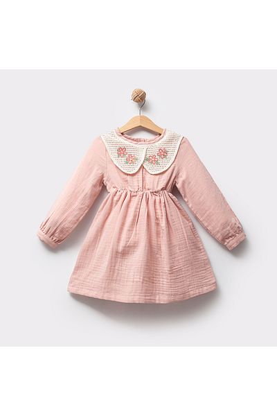 DIDuStore ROCHIE DE MUSLINĂ FETE 5-6-7-8 ANI GULER DE FLORI