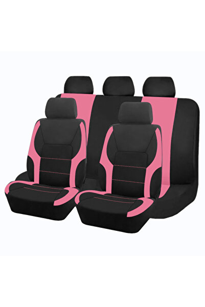 Choice Pink 5 seat Universal Polyester Car Seat Covers Sporty Design Fit For ...