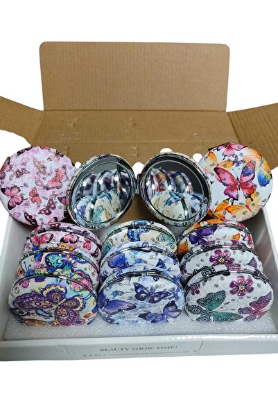 Emrah Gültekin Şık Kelebek Desenli Taşlı Çift Taraflı Yuvarlak Cep Çanta, Mak...