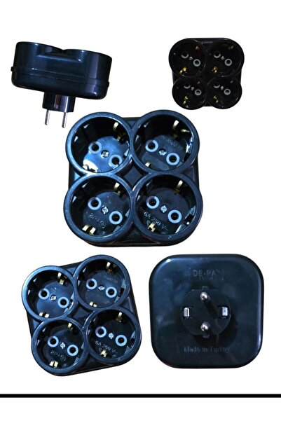 DE-PA 4-Piece Grounded Goliath Plug Socket - Socket Coupler - Chamomile - 10004 Black