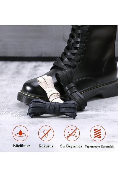 AiryFooT Flat Waxed Cotton Shoelace 150 cm (Haki)