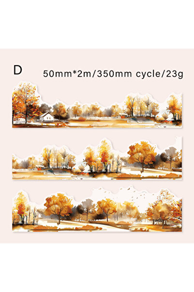 Choice5 أشرطة ورق واشي مقاس 50 مم × 2 متر، أشجار التلال، مجلة الخردة، لاصقات ...