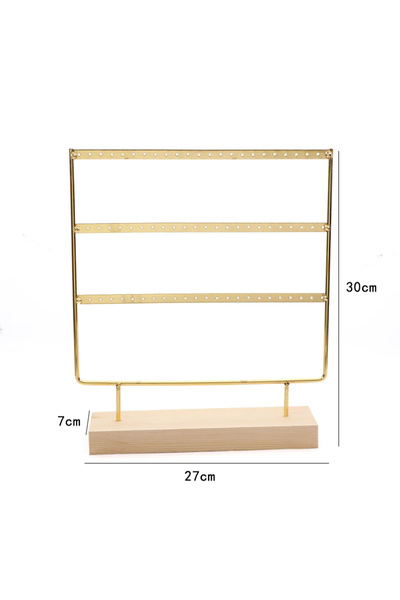 Choice Gold 30cm Earring Stand Wooden Base Jewelry Towel with Holes Hanging J...