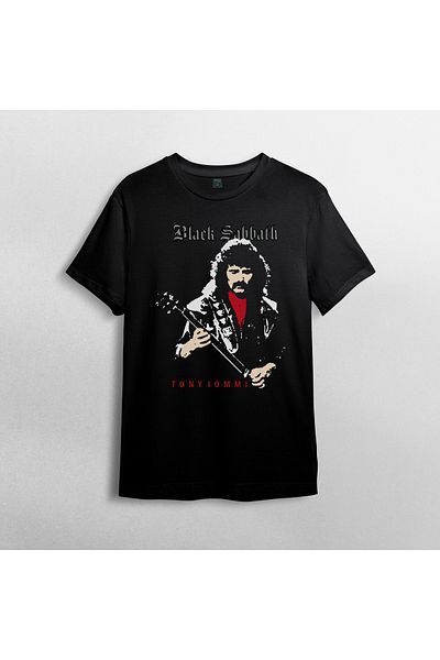 Pixxa Μαύρο μπλουζάκι Sabbath Crew Neck 100% βαμβακερό μοντέλο 2