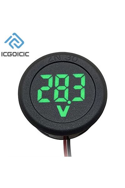ICGOICIC Green Dc 4-100v Led Digital Display Circular Two-wire Voltmeter Dc Digital Voltmeter Head Display Re