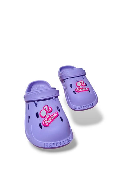 Barbie Figürlü Günlük Plaj Deniz Havuz Bahçe Banyo Ilkbahar -Yaz Kaymaz Taban Pembe Sandalet Terlik