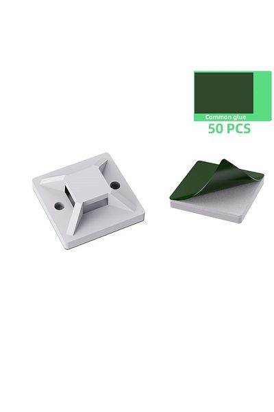 Choice 50 قطعة بيضاء 50/100 قطعة من مشابك التثبيت ذات السحاب المتينة وحامل الحائط وقاعدة منظم الكابلات