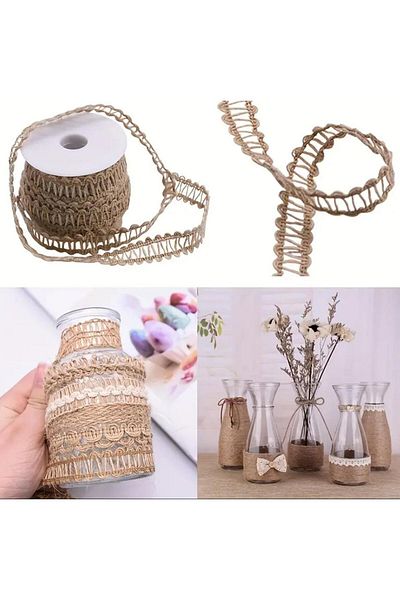 OZN AKSESUAR Wicker Ribbon Jute Ribbon Crafts Home Decorations and Gift Wrap Ornament