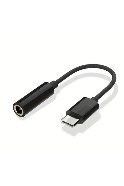 Choice محول أصلي أسود مقاس 3.5 مم إلى النوع C، محول USB TypeC إلى مقبس AUX مقاس 3.5 مم، موصل كابل صوت F