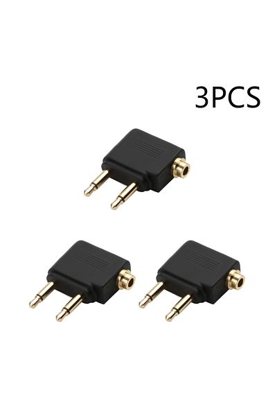 Shunmaii 3 Pcs 1-5Pcs Audio Adapter 3.5mm Plug Jack Airline Airplane Earphone Headphone Audio Adapter for Air
