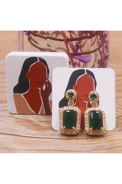 Choice 100card A 100pcs 4 x4cm new luxury brand jewelry pearl powder paper display earring cards, earrings,