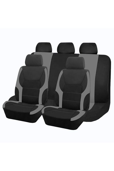 Choice Gray 5 seat Universal Polyester Car Seat Covers Sporty Design Fit For Most Car Suv Truck Four Season