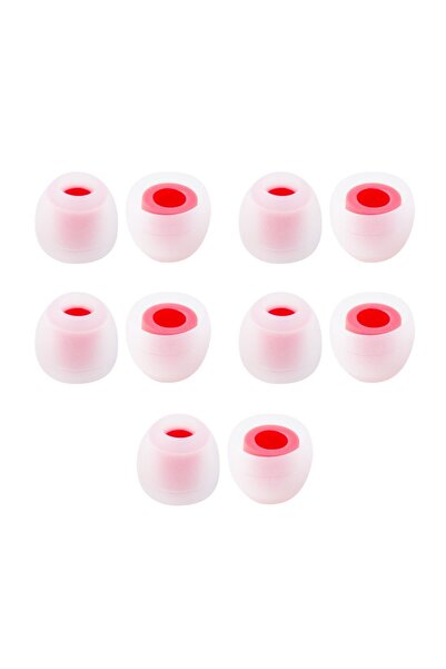 Choice 5 أزواج من أطراف الأذن السيليكونية المطورة لسماعات الرأس KBEAR 07 باللون الأحمر - زوج واحد (قطعتان) 5 أزواج (10 قطع) عازلة للضوضاء