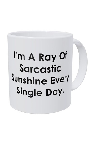 Be Care كوب قهوة مرح مطبوع عليه I'm A Ray Of Sarcastic Sunshine Every Single ...