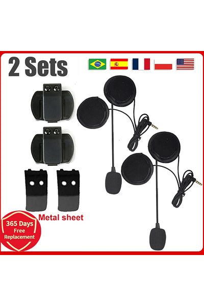 Choice 2 Pcs Ejeas 3.5mm Audio Plug Microphone Speaker Headset And Helmet Intercom Clip For V4 V6 Motorcycl
