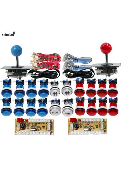Choice red-blue DIY PC Raspberry Pi Arcade joystick Game Kit With LED Push Button American Style Joystick