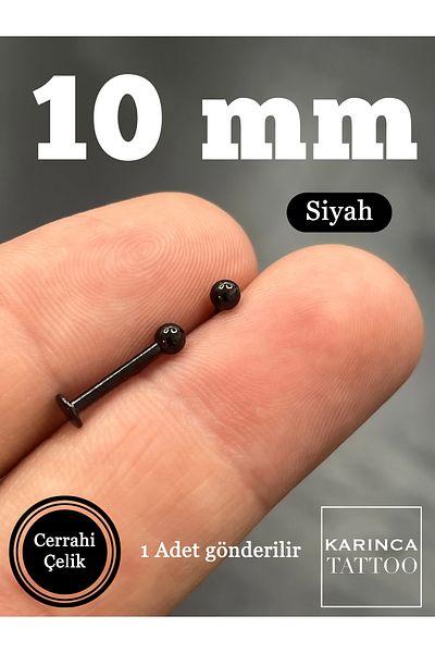 Karınca Piercing 10 mm Black Labret Tragus Cartilage Helix Conch Ear Lip Piercing