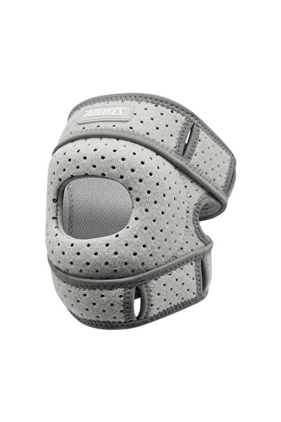 Aolikes دعامة ركبة رمادية فاتحة اللون، قطعة واحدة، حزام دعم وتر الرضفة مع وسا...