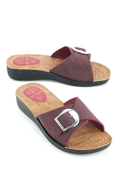 GEZER Women's Summer Faux Leather Single Buckle Adjustable Comfortable Sole Daily Slippers