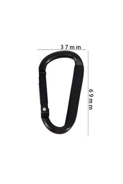 Choice مشبك يابيان أسود من سبائك الألومنيوم بقطر 7 سم، سلسلة مفاتيح على شكل ح...