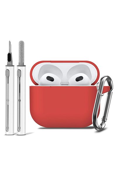 Choice Red 3rd Gen Earphone Case For AirPods 3 Earphone Protective Case With Hook Hole Silicone Cover Earbu