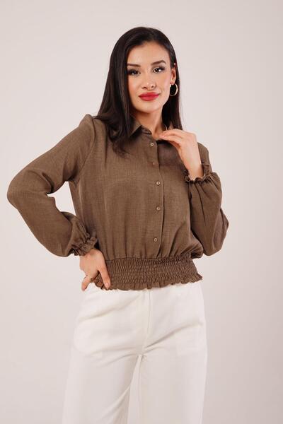 Hipo Trend Καφέ μπλούζα με λάστιχο στη μέση και στον καρπό