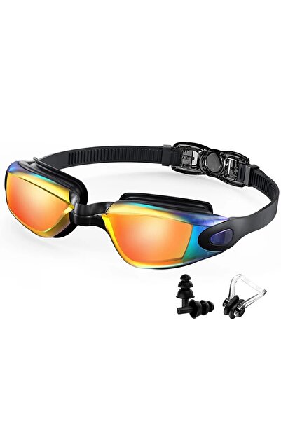 Choice نظارات سباحة برتقالية احترافية مقاومة للماء ومضادة للضباب وتوفر حماية ...