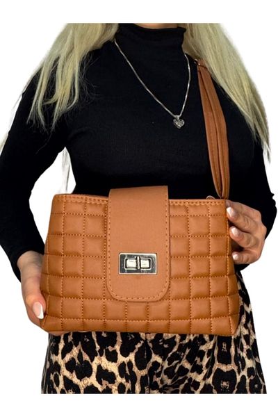 RAHA CLUB Women's Two-Eye Zipper Lock Detailed Strap Adjustable Shoulder Bag