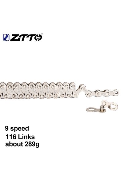 ZTTO 9s Silver Bicycle Silver Chain 7s 8s 9s 10s 11s 12s Speed Chain High Quality Durable Single Spe