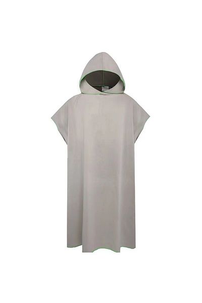Choice Gray Microfiber Hooded Towel Men Women for Swim Beach Travel Quick Dry Changing Robe Cape Bath Towel