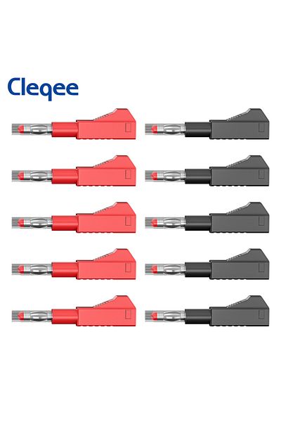 Choice P10043 5 Red 5 Black Cleqee P10043 10PCS 4MM Banana Plug Stackable Safety Retractable Connector Sold