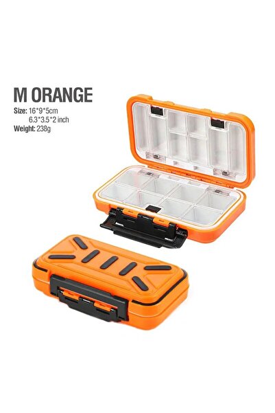 YIRUMEI صندوق أدوات صيد مقاوم للماء من M-Orange-B، صندوق تخزين أدوات الصيد، خ...