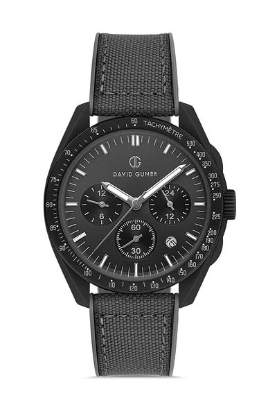 DAVID GUNER Men's Wristwatch with Black Dial Polycarbonate Coated - Dg-8627Gd-Y9