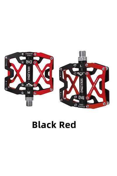 MZYRH Y06-Black Red MZYRH 3 Bearings Bicycle Pedals Ultralight Aluminum Road Bmx Mtb Pedals Non-Slip Wat