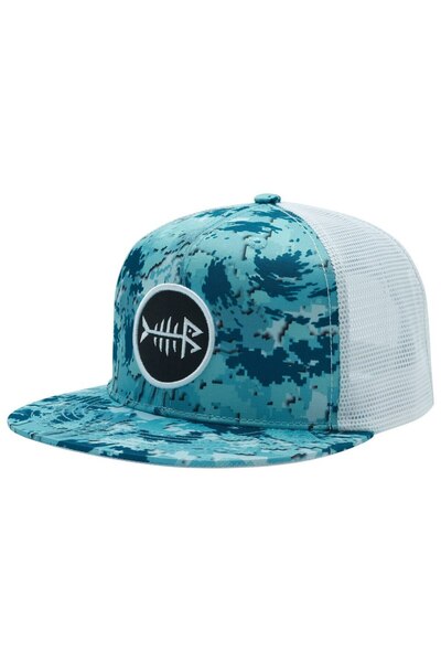 Choice Ocean Digital Camo Bassdash Flat Brim Trucker Cap Adjustable Snapback ...