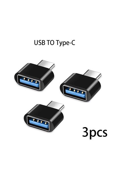Choice Black 3pcs Mini Type-c Micro To Usb Adapter 3.0 Usb-c Male Otg A Female Data Connector For Macbook