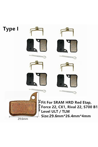 Choice Type I 4Pairs Bike MTB Semi-Metallic Disc Brake Pads For Shimano B01S ...