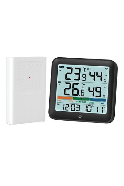 Choice 6202 Black Home Weather Station LCD Digital Temperature Humidity Meter Thermometer Hygrometer Outdoo