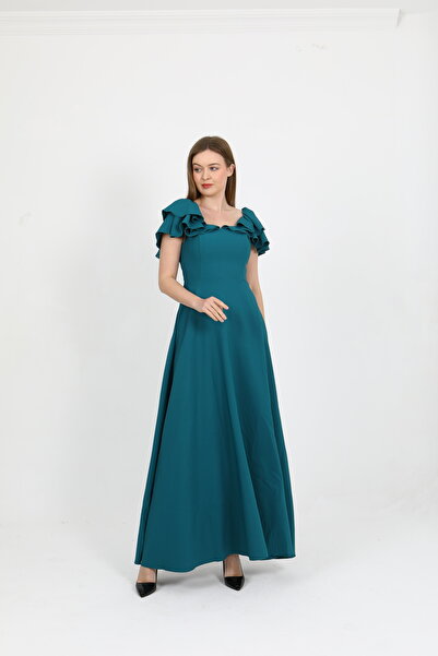 qualajeans Kadın Zümrüt Yeşili Elbise