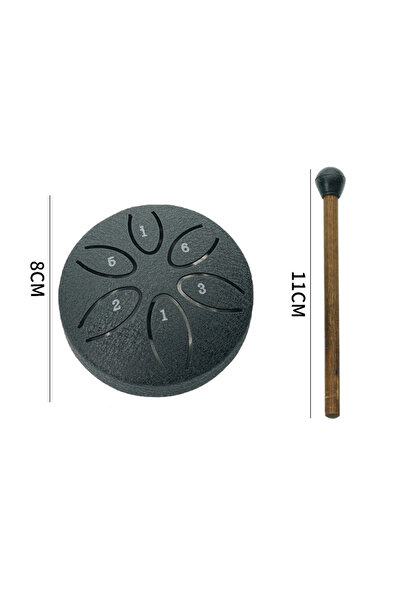 Choice1 black 3 Inches 6 Tones Steel Tongue Drum Outdoors Rain Drum Instrument Mini Hand Drum Ethereal Drum