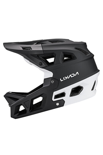 Choice خوذة دراجة جبلية كاملة الوجه باللونين الأبيض والأسود للبالغين، خوذة سب...