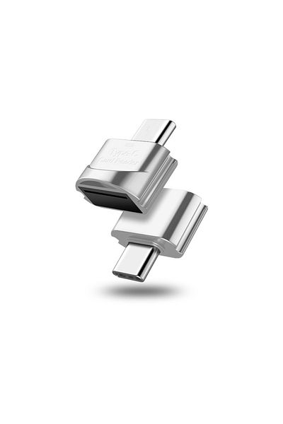 Choice محول USB 3.1 Type-c إلى Micro-SD Tf Smart الجديد الفضي، قارئ بطاقات صغير عالي السرعة لمشاهدة الأفلام
