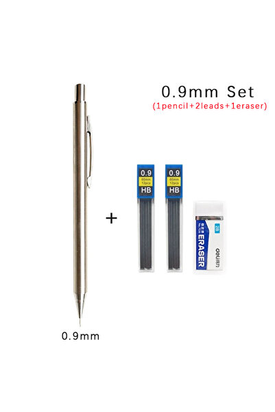 Choice مجموعة أقلام رصاص ميكانيكية معدنية كاملة مقاس 0.9 مم، 0.3، 0.5، 0.7، 0...